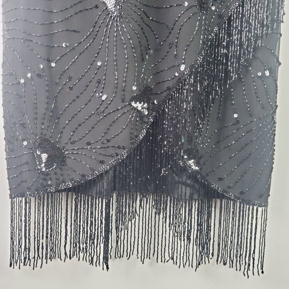 Vtg 80s Stenay Flapper Style Full Beaded Dress Sz 2P - Picture 4 of 10